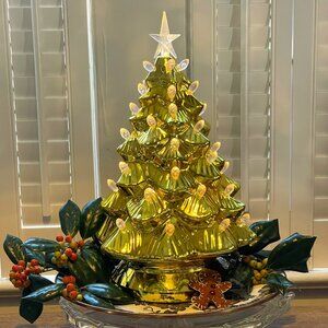 Vintage-Inspired 14" Gold Christmas Tree -CHILD-FRIENDLY ACRYLIC !(RETIRED) NWT